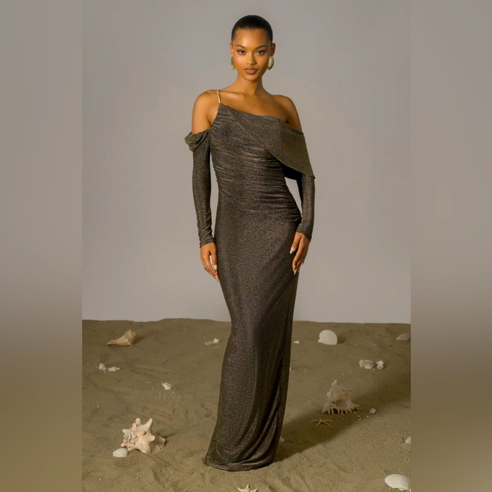 JLUXLABEL Gold Serina Dress